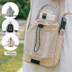 모노코너 수납력 좋은 대용량 텀블러 가방 파우치 데일리 미니백, 1개, 블랙