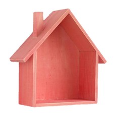 【台灣現貨速發】復古房屋造型壁掛置物架，牆面裝飾收納架，多色可選，打造溫馨居家風格, 粉色, 1層