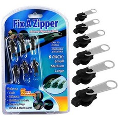 Fix A Zipper 萬用拉鍊頭, 1件, 1組(透明盒裝), 黑