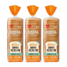 삼립 토스트앤 샌드위치 밀배아 발효 아침미소 샌드위치 식빵, 3개, 790g