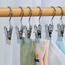 스텐빨래집게 의류 보호 스테인레스 스틸 후크 클립 빨래집개, 컬러 혼합 10+10개