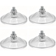 8개의 강력한 흡입 컵 - 유리 타일 앞유리용 초강력 투명 PVC 어리버리 패드 나사가 달린 4개, 4