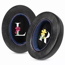 QC5QC 콰이어트컴포트 헤드폰용 헤드밴드 쿠션 Black 커버 이어패드 블랙 실리콘 키트, 1, AD. 블랙 양가죽 프린트 이어폰 커버 한 쌍