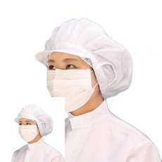 더제이 QPRO C-2 크린룸 제전 방진모자 식품모자 주방모 주방위생모자, 화이트M
