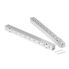 TAILONZ PNEUMATIC 1.3cm(1/2인치) NPT 입력 및 0.6cm(1/4인치) 출력 양방향 션트 알루미늄 블록 공압 매니폴드 공기 분배 블록 압축 공급원 배기, 2개, 10 Way 12 Port