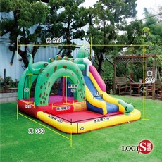 LOGIS 恐龍造型充氣城堡 溜滑梯 彈跳床 兒童遊樂設施, 1個, 恐龍戲水池