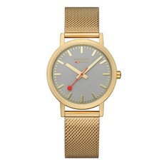 MONDAINE 瑞士國鐵 CLASSIC 36mm IP GOLD珊瑚灰 米蘭帶 (660480BM)