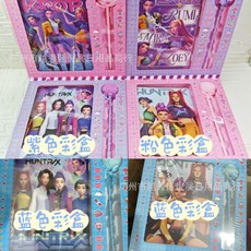 HUNTRIX KPOP獵魔女團線圈本創意文具套裝 (含毛球筆), 1個, 隨機款1本（彩盒顏色隨機）