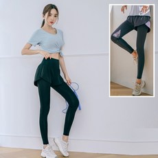 BODYAIR 假兩件包腹九分褲 瑜珈運動慢跑透氣舞蹈運動褲