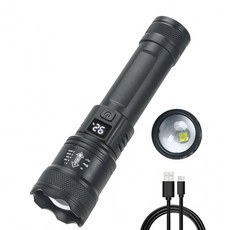 XHP50.2 LED 충전식 줌 야외 멀티 라이트 손전등 후레쉬 908M 초경량랜턴 ABS, 1개