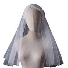 공식 행사와 호환되는 레이스 베일 우아한 라틴 미사 머리 스카프 짧은 웨딩 베일 레이디 가톨릭 교회 맨티야와 호환됩니다