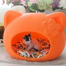 강아지 하우스 플라스틱 반려동물 쉼터 고양이 하우스 애견 공간 침대 방석 돔형