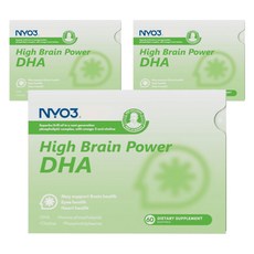 NYO3 하이 브레인 파워 DHA 소프트 젤, 3개, 60정