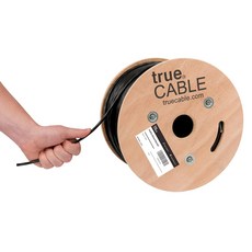 트루 케이블 Cat5e 직매장 벌크 이더넷 차폐되지 않은 UUTP 500피트 블랙 방수 야외 OSP 재킷 24AWG 솔리드 베어 구리 350MHz PoE++ 00W, 500ft, Unshielded, black