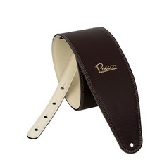Picco Straps 台灣手工牛皮革吉他背帶 4英吋 四色可選【世品樂器】, Dark Brown 深棕奶油, 1個