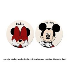 미키 마우스 자동차 컵홀더 장식 논슬립 매트 만화 애니메이션 미끄럼 방지 인서트 코스터 패드 인테리어, 01 b-2pcs