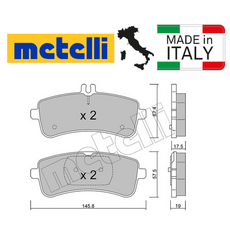 [오늘출고] 벤츠 브레이크 뒤 패드- ﻿W205 C클래스 C63 AMG (2014년-) 0004203700 METELLI ITALY