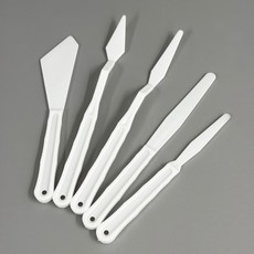 올피노 미술수업 유화 페인팅나이프 플라스틱 스파츌라 5p