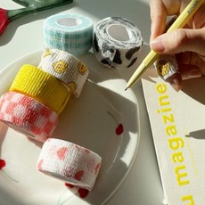 손가락 보호 접착 테이핑 붕대 6color [어폼 간편한 귀여운 훅그립 밴드 테이프 자가 점착 압박 굳은살 물집 방지 주짓수 골프], 젖소, 1개