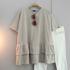 달콩 여성 빅사이즈 랄라2단캉캉루즈핏롱티 체형커버