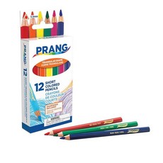 Prang 잡기 쉬움 짧은 삼각형 색연필 12가지 색상 12개(1팩) 5.5코어, Short Length 12 Ct