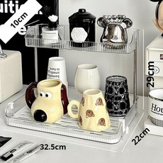奶瓶置物架收納盒, 2層透白1大1小1瀝水盤, 無