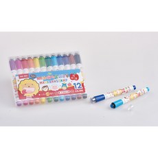 雄獅 SM-001奶油獅12色印章彩色筆 (可水洗) 兒童繪畫印章筆, 1組, 2ml