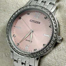 CITIZEN 石英手錶 EL3100-55W 晶鑽粉面女錶