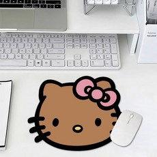 KT 고양이 마우스패드 귀여운 타입 못말려, 갈색 고양이 마우스패드, 1개