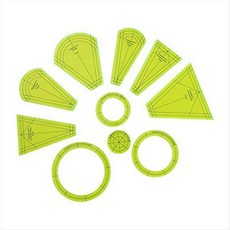 드레스덴 퀼팅 템플릿 세트 재봉 패치 워크 통치자 DIY 봉제 통치자 템플릿 패치 워크 도구 (10 조각), 그림처럼