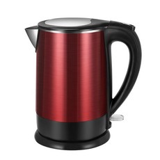 전기 주전자 스테인리스 스틸 끓는 물용 이중벽 온수 보일러 히터 쿨 터치 찻주전자 자동 꺼짐 및 끓임 건조 보호 120V/1200W 1.7리터 와인 레드 188422, 전기 주전자 스테인리스 스틸, 끓는 물용, 이중벽 온수
