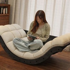 좌식 의자 1인용 리클라이너 흔들 소파 독서 휴식 거실 안방 명상 요가 바닥, 1개, 블랙