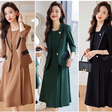 大尺碼職業休閒套裝 3色任選 S-5XL OL風女神范修身氣質套裝 職業套裙 女裝_6902