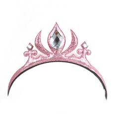 공주 왕자 왕관 머리띠 (파티용품 연극 소품), 1개, 겨울공주머리띠(핑크)