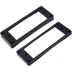 Banworks 미니 험버커 링 플라스틱 플랫 탑 커브드 바텀 픽업 커버 10x10mm 기타 프레임 레스폴 LP 스타일 일렉트릭 기타용 2개입 JT SYQG 17 크림색 233, 6x6mm + 10x10mm, Black