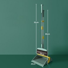 JOYBOS-가정 방풍 바닥 빗자루 및 쓰레받기 세트 스테인레스 직립 확장형 스틱 청소 브러시 부드러운 빗 치아 JBS16, Green_CHINA, 1개