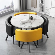 상담테이블 원탁테이블 회의용 사각그레이책상 의자 세트 미팅 테이블 책상, 3