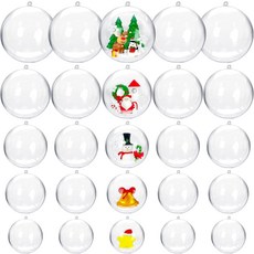 25 세트 50PCS 크리스마스 크래프트 데코용 플라스틱 파티 DIY 결혼식 충전식 투명, 25 Set 30 70mm