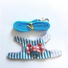 爆款下殺 用品外齣鬆鼠公主倉鼠小衣服 背帶式傢用可愛牽引繩自用寵物貂 V89L, 藍條紋XS號（倉鼠專用）, 1個