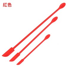 矽膠果醬匙 瓶底刮刀, 1個, 矽膠迷你雙頭刮刀組-紅色