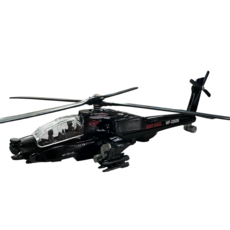 鐵製阿帕契直升機迴力飛機模型 (1/64), 黑色阿帕契(無音效)