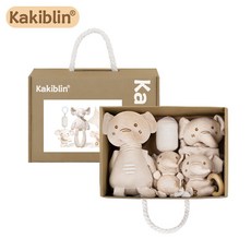 【Kakiblin】嬰兒安撫玩具禮盒套裝 新生兒滿月百天禮物 樂樂象款