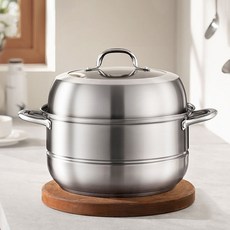 2단 인덕션 찜기 냄비 304 스텐 찜솥 곰솥 대형, 1개, 28cm