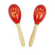 목재 마라카스 어린이용 악기 (레드) 유치원·보육원 교재 음악 교육용 안전 기준 적합 (레드 2개)
