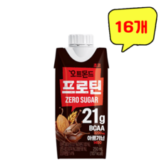 롯데 오트몬드 프로틴 제로슈거 초코, 250ml, 16개