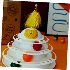 고양이 원형 턴테이블 트랙볼 장난감, 블루, 1개