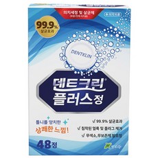 덴트크린 틀니세정제 48정 민트향 살균발포제 소독제 폴리덴트 나이트 의치 세정제, 48개입, 1개