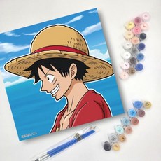 아트박스/아이러브페인팅 DIY캔버스형 원피스 그림그리기 25x25cm 몽키D루피, 단품없음, 단품없음, 상세설명 참조