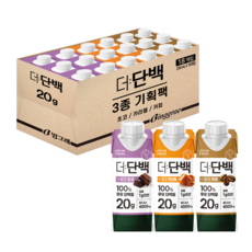 빙그레 더단백 드링크 프로틴음료 3종 혼합(초코6+카라멜6+커피6) 총 18개, 250ml, 36팩