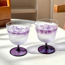 紫色氛圍感小眾闊口高腳杯設計感雞尾酒杯微醺酒杯飲品杯玻璃杯子, 1個